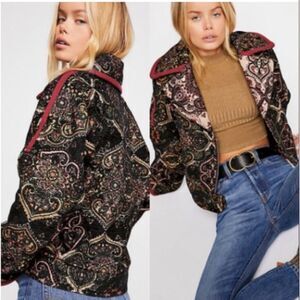 Free People Tapestry Labyrinth Patterned Moto Jacket Women's‎ S
